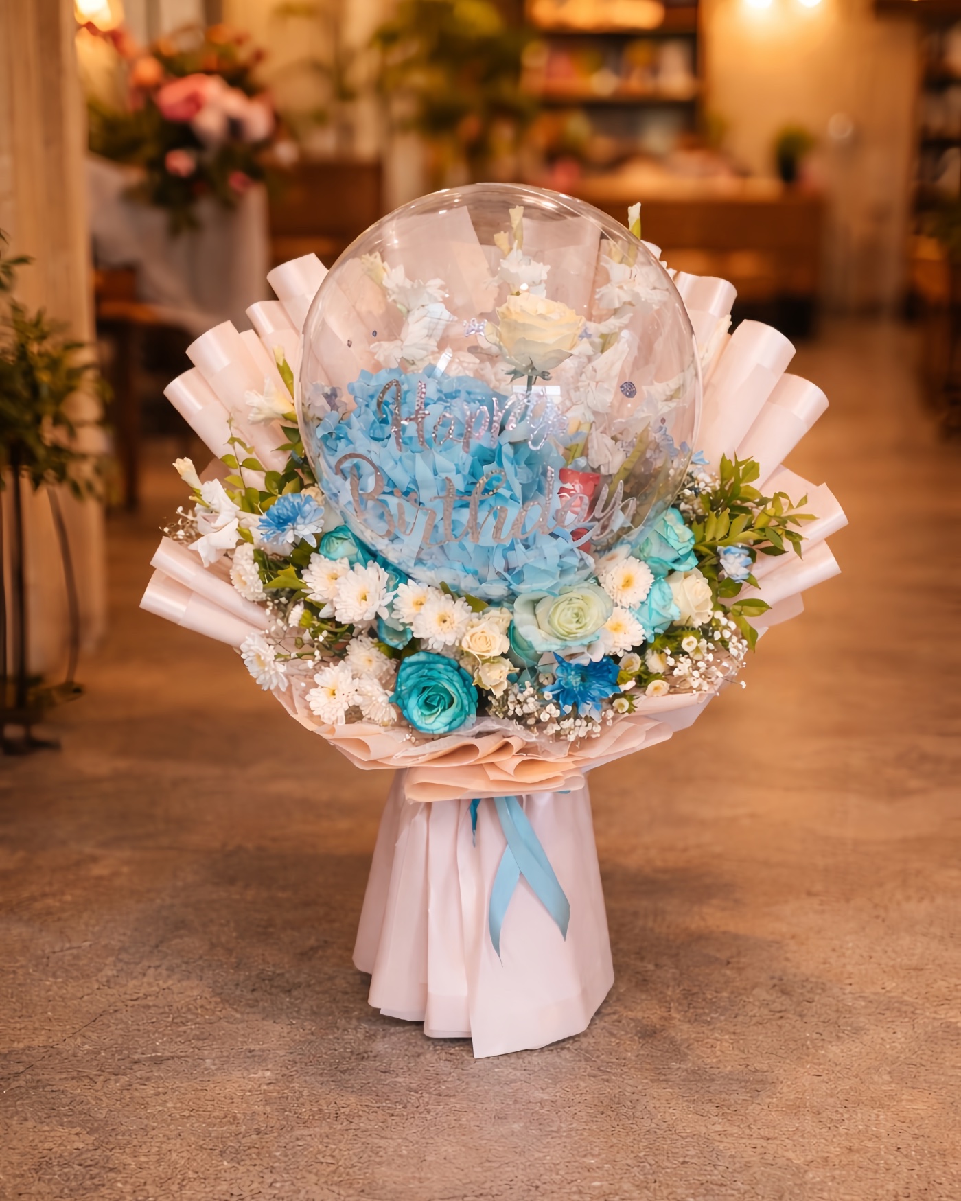 Baloon filled bouquet