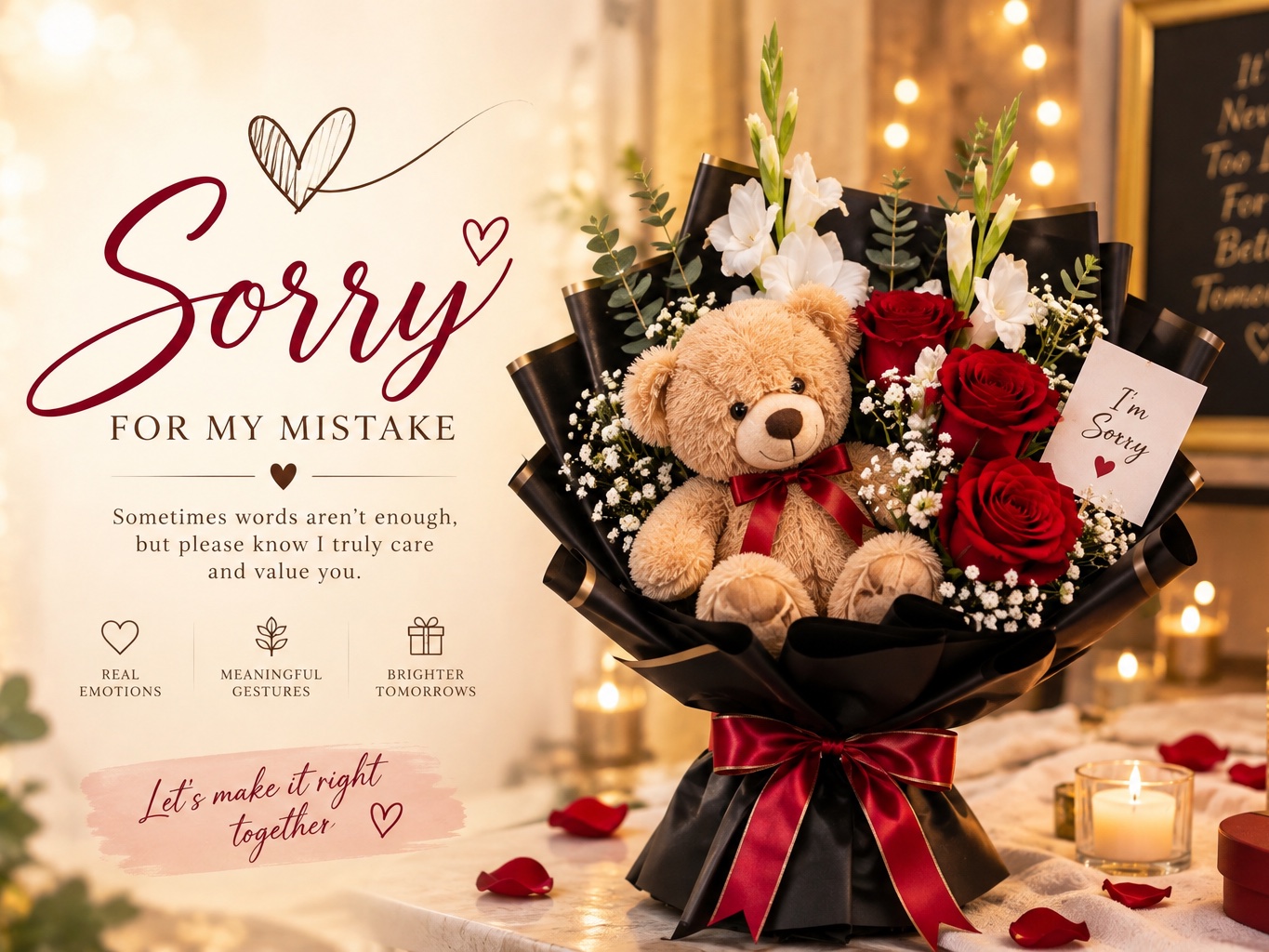 Sorry apology flower bouquet