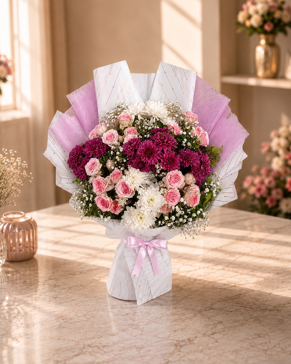Pink diamond bouquet