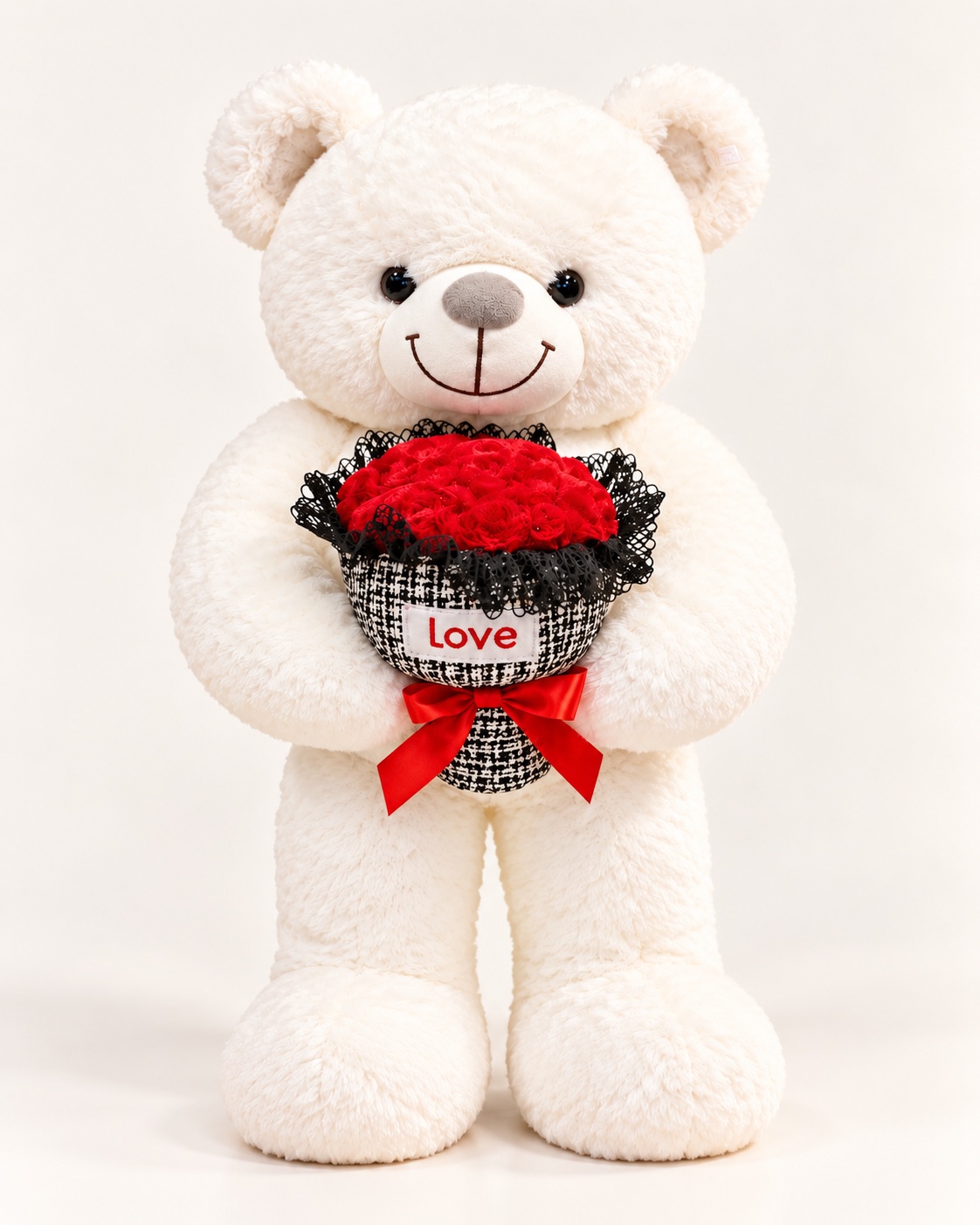 Pristine Romance Rose Bear (white)