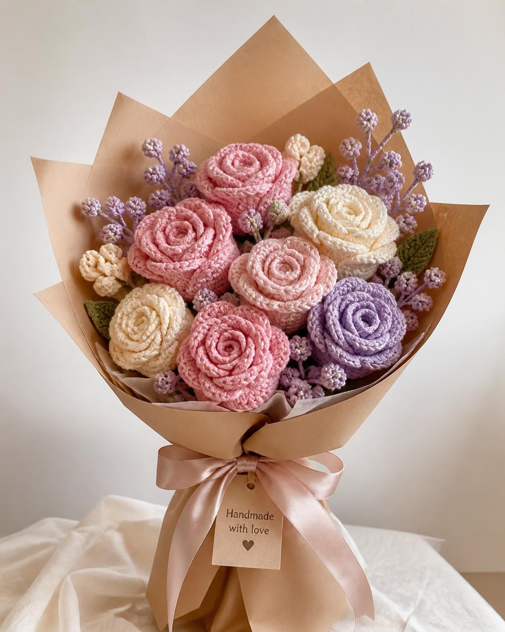 Handmade crochet flower bouquets